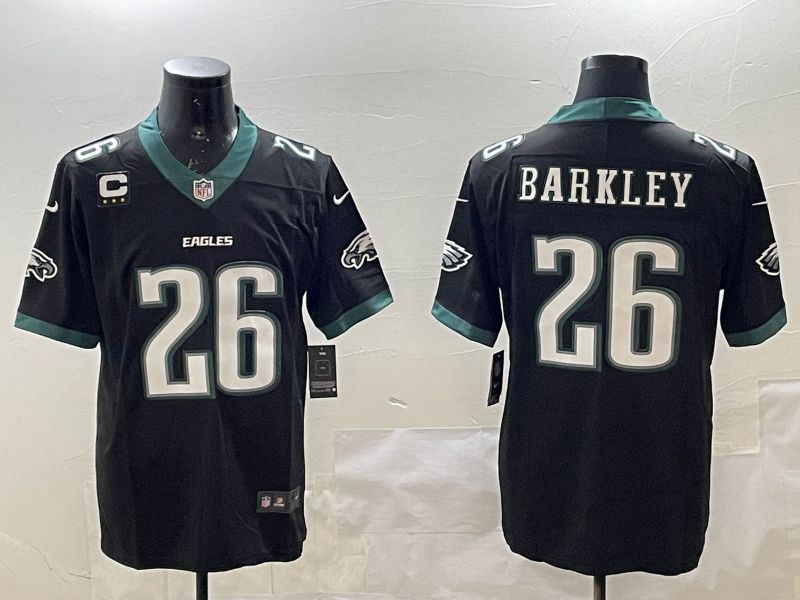 Men Philadelphia Eagles #26 Barkley Black Second generations 2025 Nike Vapor Limited NFL Jersey style 2